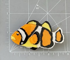 Fish vintage style acrylic brooch