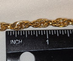Vintage Monet Textured Chain Link Necklace Gold Tone 29in Signed
