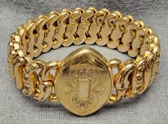 Pitman & Keeler American Queen Sweetheart Expandable Bracelet Vintage Rare Shape