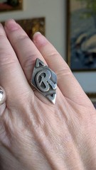 Vintage Sterling Silver Initial “R” Ring-Monogram Ring-Signet Ring