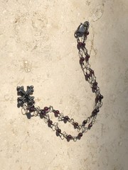 🏰 VINTAGE Garnet 925 STERLING SILVER CROSS Pattée Necklace MEDIEVAL GOTHIC 11g