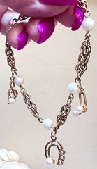 LOVELY Music Themed 14 Kt. Gold-Filled & Solid 14 Kt. Gold Pearl Charm Bracelet