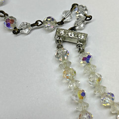Vintage/Estate Aurora Borealis Crystal Double Stand Necklace