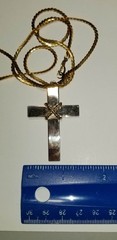 Reversible Vintage Gold Tone Cross & 24″ Chain