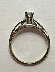 Vintage 14k White Gold Diamond Simple Prong Set 1/4 Carat Solitaire ~Size 6.5