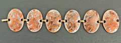 MID-CENTURY MOD ENAMEL COPPER & ENAMEL OVAL LINK BRACELET BY INGA CARLSON M161