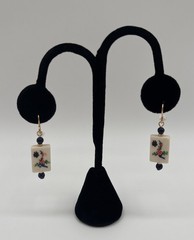 VTG Fabrications Mah-Jong Dangle Earrings 2” Drop Hand Painted 1990s/2000s NOS