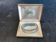 NICE UNUSED VINTAGE 50’s ERA ELCO STERLING ID BRACELET W/ORIGINAL BOX