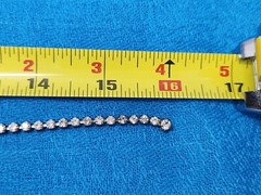 Clear Rhinestone Choker Necklace Vintage Dangle Drop Pendant 15.5 Inches Sparkly