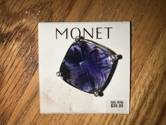 Vintage Brand New 1990s Monet Ladies Amethyst Gem Broach Pin No Defect