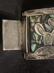 Vtg Mexican 925 Sterling Silver Abalone Storyteller Panel Bracelet 7″ Heavy 42G