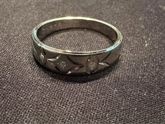 14k gold white unisex ring