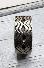 Vtg Signed SL Southwestern Ring Sterling Silver 925 Band Size 8.5 Jewelry 🖤