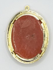 Vintage Gold Tone Cameo Pendant – Large 2 Inch