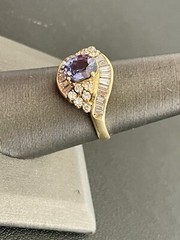 14k Yellow Gold 1.00ct Sapphire and 1.00CTW Diamond Ring (N59)