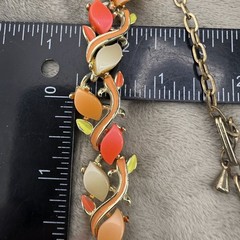 Vintage Thermoset Necklace Orange Yellow Red Bright Spring 16″