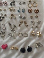 Lot Of 50 Clip On Earrings, Lisner Butterfly, Trifari And Other Brands
