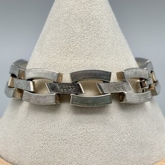 Taxco Mexico Sterling Silver Extra Heavy Solid Modernist 7.75″ Link Bracelet 53g