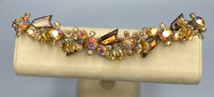 JULIANA D&E Book Piece Givre Cha Cha Dangle Arrow Rhinestone 5 Link Bracelet VTG