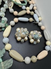 Vintage Jewelry Lot 11 Pc 6 Necklaces 3 Earrings 2 Bracelets Pastel Beaded