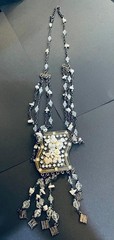 Elegant Vintage Style Necklace features Antique Natural White Stones