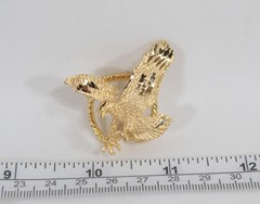 Flying Eagle Scarf Slide Gold Tone Patriotic Jewelry Bolo Beautiful! UNUSED
