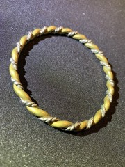Vintage Mixed Metal Twisted Bracelet Boho Copper and Silver Tone Bangle