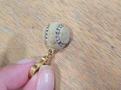 Vintage Y2K Juicy Couture Tennis Ball Charm Gold Tone Rhinestone Charm