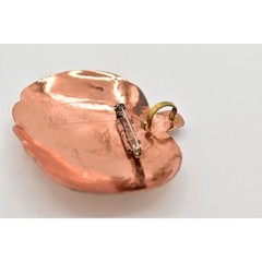 Vintage 3″ Brutalist Pumpkin Pin Brooch Pendant Large Copper Gold Chunky BinJ