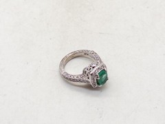 $12,000 3.50ct AAA+++ Colombian Emerald VS G Diamond Platinum HALO Ring 12g
