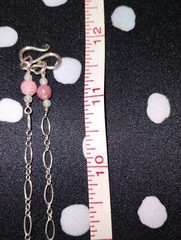 VTG Unique Artisan 33.35grm Necklace 24″ W/Rhodochrosite Faceted Gemstones