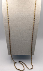 Vintage Monet Oval Filigree Scroll Link Gold Tone Chain Necklace 38″ Long Dainty