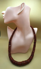 Red Jasper Disc Necklace with FAS Sterling Silver 925 Lobster Clasp 22-24″