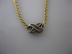 RARE Vintage Avon 1/20 14K Gold Filled Chain 925 Silver Kiss Necklace