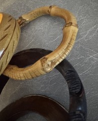 5 Vintage Ethnic Style Wooden Style Bracelets Bangles Unique Lot BoHo Western