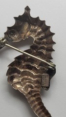 Vintage Designer Beau Sterling Silver Seahorse Brooch / Pin. IV