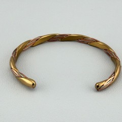 Vintage Sergio Lub Grapevine Copper Brass Cuff Bracelet