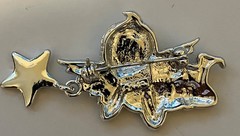 Vintage Jewelry Brooch Lot 6pc Signed AJC Silver Tone Rhinestone AB Wreath Pin