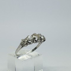Antique Platinum Five-Stone Ring With 1.30 of Old Cut Diamonds – 360
