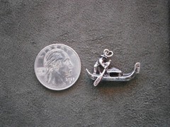 Gondola & Gondolier Venice Vintage Sterling Silver Bracelet Charm Pendant 3.1g