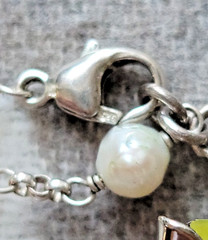VTG JANICE GIRARDI JGD-LOTUS PEARL Y-Necklace/Rosary Style/Mala .925 Sterling