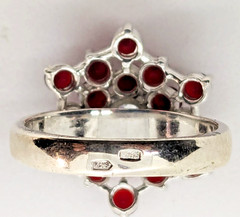 Vintage Luxury RING Sterling Silver 925 with Bright Stones -size: 7.5 (18mm) #68
