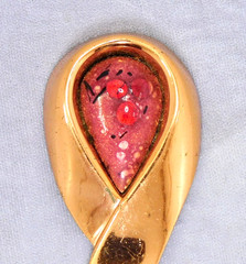 Matisse Renoir Vintage Copper Art Glass Brooch Mid-Century Modern 3″