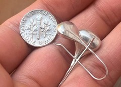 NOT AVAILABLE ! 925 Dome Droplet Vintage Sterling Silver Dangle Fine Earrings