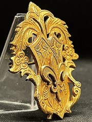 France 1920´ old beauty brooch fleur-de-lis shield, Art Nouveau design elegant