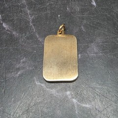 Vtg 1970s-1980s Simmons 2 Gr .999 Fine Silver Bar Pendant in Gold Tone Bezel