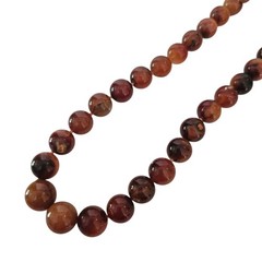 Vintage Carnelian Agate Stone 28 in Necklace Hand Knotted Beads 10 To 15mm
