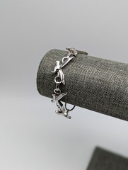 Vintage Silver Tone Flying Stretched Wing Bird Dove Chain Link Bracelet Animals