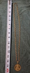 Miriam Haskell Gold Tone Double Sided Coin Pendant AND Dauplaise NECKLACE