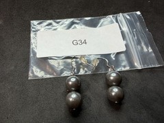 6.32g Vintage Sterling Silver 925 Double Bead Dangle Drop Earrings M